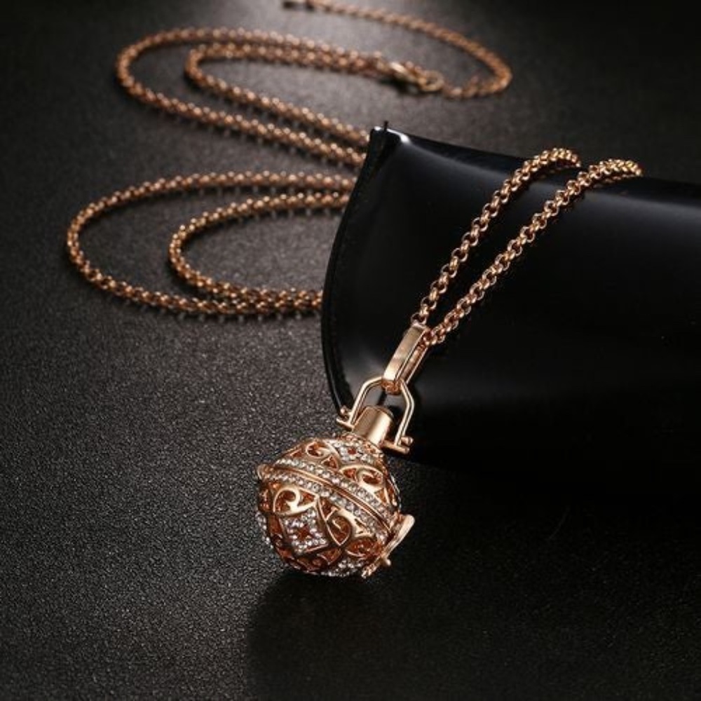 New Rose Gold Angel Caller Perfume Holder Necklace
